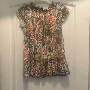 Jodifl M Floral Ruffle Sleeve Blouse